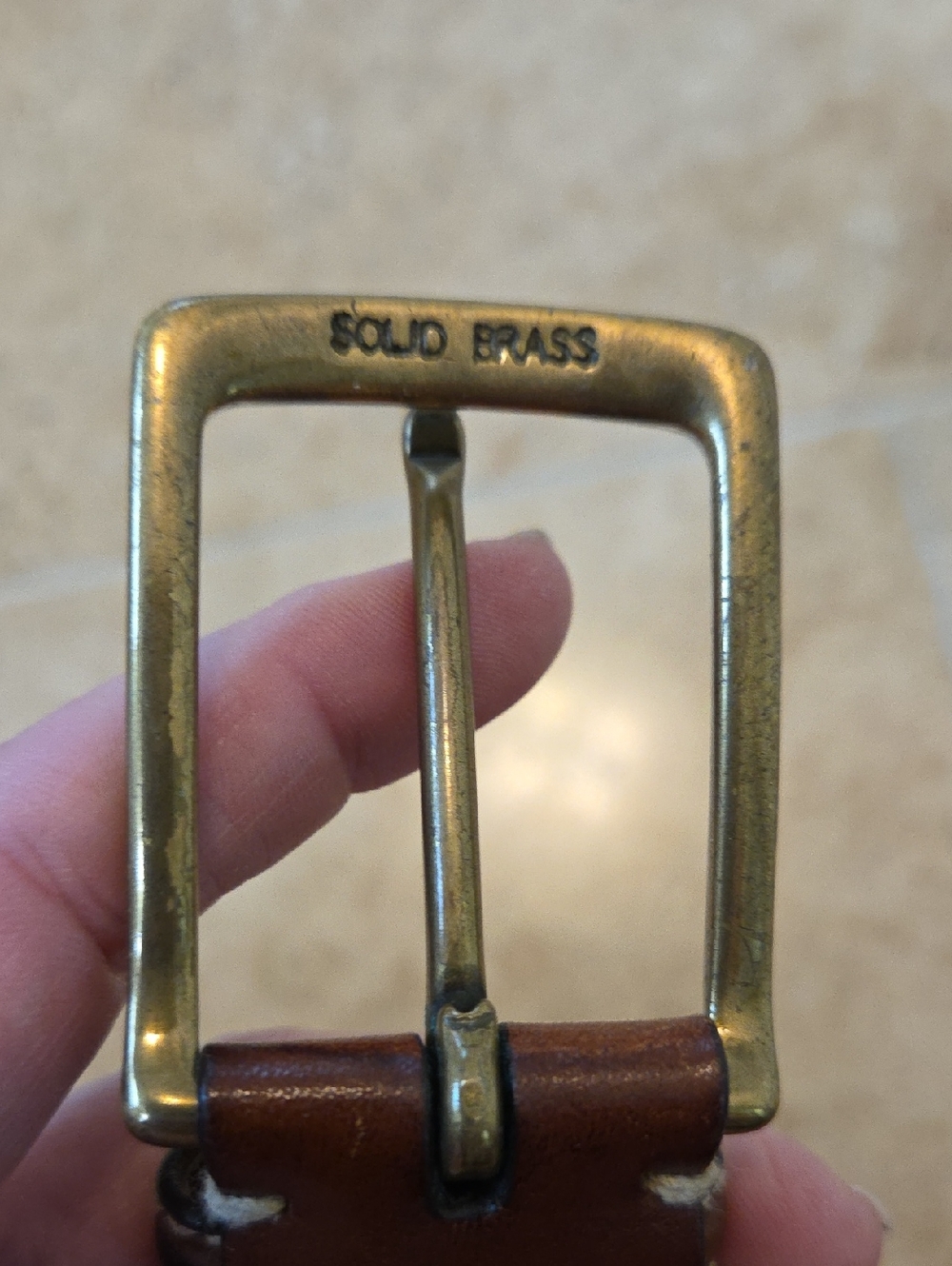 MEN'S POLO RALPH LAUREN CLASSIC PONY BROWN LEATHER BELT SOLID BRASS BUCKLE - Picture 10 of 12